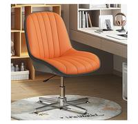 ZYSKABQ Sedia da ufficio ergonomica senza braccioli con imbottitura in pelle sintetica e base girevole, design moderno, ampia seduta regolabile per trucco, gambe di polpo blu