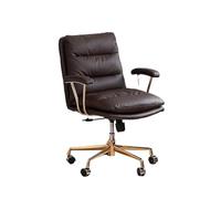 ZYSKABQ Sedia da ufficio girevole in pelle moderna PU Ergonomica Mid Batty Vanity for Work Office Meeting Study Room Desk Black Octopus feet