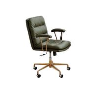 ZYSKABQ Sedia da ufficio girevole in pelle moderna PU Ergonomica Mid Batty Vanity for Work Office Meeting Study Room Desk Black Octopus feet