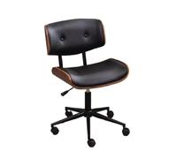 ZYSKABQ Sedia da ufficio in pelle retrò con altezza regolabile e funzione rotante comoda sedia da scrivania in legno per uso domestico e ufficio (nero) Octopus feet