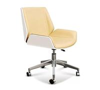 ZYSKABQ Sedia da ufficio moderna ergonomica girevole in pelle con ruote e schienale Sedia da conferenza direzionale da scrivania beige gialla Octopus feet