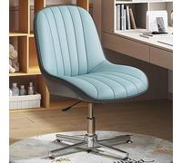 ZYSKABQ Sedia da ufficio moderna ergonomica girevole senza braccioli con imbottitura in pelle PU per ufficio domestico Elegante e confortevole sedia da toilette (blu) Octopus feet
