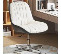 ZYSKABQ Sedia da ufficio moderna ergonomica girevole senza braccioli con imbottitura in pelle PU per ufficio domestico Elegante e confortevole sedia da toilette (blu) Octopus feet