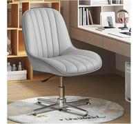 ZYSKABQ Sedia da ufficio regolabile senza braccioli con ampio design a gambe incrociate e funzione girevole con schienale medio per scrivania o toeletta (Grigio) Octopus feet