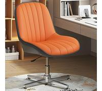 ZYSKABQ Sedia moderna ergonomica senza braccioli girevole con imbottitura in pelle PU per casa ufficio elegante e confortevole sedia da toeletta (blu) Piedini di polpo