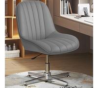 ZYSKABQ Sedia moderna ergonomica senza braccioli girevole con imbottitura in pelle PU per casa ufficio elegante e confortevole sedia da toeletta (blu) Piedini di polpo