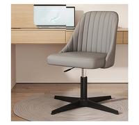 ZYSKABQ Sedia moderna senza braccioli in pelle PU con design a gambe incrociate e base in metallo resistente, sedia ergonomica con seduta imbottita spessa, funzione girevole e piedini a polpo in