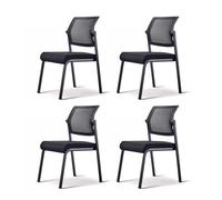 ZYSKABQ Sedie per ospiti dell'ufficio ergonomico con set di sedile imbottite di 4 sedie di impilamento per la sala di addestramento in laboratorio di caffetteria Nera Octopus feet