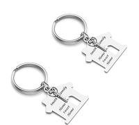 Zysta 2pz Portachiavi Casa Personalizzate Incisione Nome Messaggio per Donna Uomo, Portachiavi Ciondolo Casetta Inciso Scritto in Acciaio Inox con Pendente Chiavi, Regalo per Lui Lei Coppia Famiglia