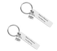 Zysta 2pz Portachiavi Targhetta Blank Incisione Personalizzato Scritto per Donna Uomo, Portachaivi Casa Personalizzate Inciso Nome con CiondolO Casetta per Lui e Lei Porta Chiavi Ricordo Famiglia