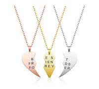 Zysta BFF Collana Amicizia con Cuore Spezzato per 3 Persone, Collane Personalizzate Incisione Nome Iniziali 3 Colori in Acciaio Inox, Collane Puzzle Diviso per Migliori Amici Laurea Fine Anno