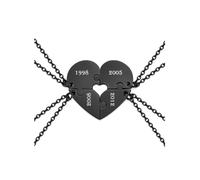 Zysta BFF Collane Nomi Persoanlizzabili per 4 Migliori Amici Collane Amicizia Incisione Personalizzate Iniziali Cuore Spezzato Collana Distanza Puzzle Divisi Sorelle Compagne (4pz Cuore Vuoto Nero)