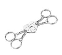 Zysta BFF Portachiavi Incisione Nomi Personalizzabili per 4 Migliori Amici Portachiavi Amicizia a Cuore Spezzato Vuoto Puzzle Divisi Personalizzate Inciso Ricordo Regalo per Amiche Sorelle Famiglia