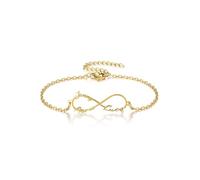 Zysta Bracciale Infinito con Nome Personalizzato in Acciaio Inossidabile per Donna Uomo Bracciale Identificativo Ciondolo Infinito Porta 3 Nomi Catena Maglie Regalo Amicizia Coppia Famiglia (Oro)