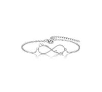 Zysta Bracciale Infinito con Nome Personalizzato in Acciaio Inossidabile per Donna Uomo Bracciale Identificativo Ciondolo Infinito Porta 2 Nomi Catena Maglie Regalo Amicizia Coppia Famiglia (Argento)