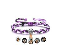 Zysta Bracciale Proiezione Photo Personalizzata per Donna Uomo Bracciale a Corda Colorata Intrecciata Porta Foto Proiettata Dentro Personalizzabile Regalobile per Ragazzi Regalo Coppia BFF (Viola)