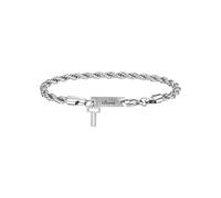 Zysta Bracciale Uomo Identificativo Personalizzato con Nome Scritto ID Bracciale a Catena Ciondolo Targhetta Incisione Text Messaggio Braccialetto Personalizzabile Ragazzo (Argento Croce Corda)