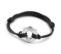 Zysta Bracciale Urna Funeraria per Ceneri Umano Cane Gatto per Donna Uomo, Bracciale Ciondolo Cerchio della Vita con Incisione Personalizzata Nome, Bracciale a Corda Pelle Portaceneri (Argento)