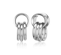 Zysta Dilatatore Piercing Orecchio Tunnel in Acciaio Inossidabile Ear Plugs Piercing Pendente con Anelli Estensore Dilatatori Lobo in Acciaio Chirurgico Doppio Svasato Piercing Rings (Argento 12mm)