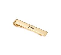 Zysta Fermacravatta Personalizzato Uomo per Cravatta in Acciaio Inox, Ferma Cravatta Tie Clip Incisione Nome Iniziali per Commercio Business, Accessori Camicia Regalo per Lui Fidanzato Papà (Oro)