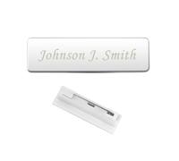 Zysta Targhetta Personalizzata Incisione Nome Numero Civico con Magnete per Porta Cassetta Postale Citofono ID Badge con Iniziali Ufficio con Spilla in Acciaio Targa con Nome 7 x 2cm (Argento Spilla)