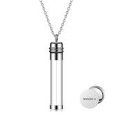 Zysta Unisex Collana Contenitore Trasparente in Vetro per Donna Uomo Collana Cilindro Porta Ceneri Sabbia Capelli Memoria Collana Bottiglia Apribile Cremazione per Fidanzati Famiglia (Personalizzata)