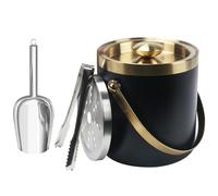 Zythrem 2L Secchiello per il Ghiaccio in Acciaio Inox 2L Doppia Parete Isolata Secchiello per Ghiaccio con Coperchio, Pinze e Pala, Portaghiaccio, Lce Bucke, per Vino per Cocktail Bar