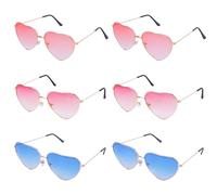 Zythrem 6PCS Occhiali da Sole Cuore Occhiali da Festa Occhiali Divertenti Trasparenti rosa Occhiali da Hippy a Cuore Plastica Occhiali per Feste Compleanno Cosplay Carnevale bambini e adulti