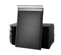 ZythrXLate Busta per imballaggio autosigillante 100 pz Bubble Mailer Poly Buste imbottite con sigillo automatico Sacchetti regalo for libri Rivista Foderato Self Seal(Black-100pcs,15 * 20cm)