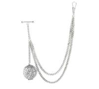 ZythrXLate Catena per orologio da tasca Orologio da tasca Albert uomo con catena e ciondolo a forma di medaglione, regalo for la festa del papà(Silver Hollow Star)