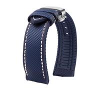 ZythrXLate Cinturino for orologio in gomma fluoro di nylon, cinturino in silicone morbido da uomo, cinturino impermeabile con fibbia per orologi, bracciali(Blue White silver B,23.0mm)