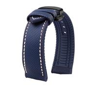 ZythrXLate Cinturino for orologio in gomma fluoro di nylon, cinturino in silicone morbido da uomo, cinturino impermeabile con fibbia per orologi, bracciali(Blue White Black B,24mm)