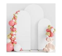 ZythrXLate Set di Rivestimenti per Arco Nuziale Set di 3 coperture for Arco Nuziale in Spandex, Copertura Rotonda for, Decorazione for Feste Compleanno, 1,2 m,5,8(White)