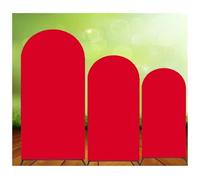 ZythrXLate Set di Rivestimenti per Arco Nuziale Set di 3 coperture for Arco Nuziale in Spandex, Copertura Rotonda for, Decorazione for Feste Compleanno, 1,2 m,5,8(Red)