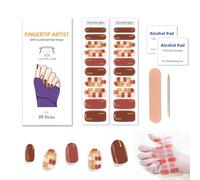 Zytuuob 20PCS unghie gel adesive, Autoadesiva Adesivi per Unghie in Gel Full Wraps Nail Stickers Set Qualità da Salone per Donne Ragazze Decorazione Nail Art con Lima per unghie e Stick. (61)