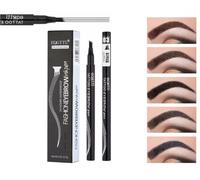 Zytuuob Penna per sopracciglia microblading impermeabile-matita con punta micro penna per sopracciglia micro a 4 punte trucco a lunga durata disegna piccoli peli sulle sopracciglia (#3)