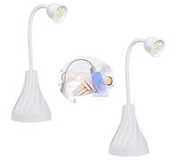 ZYUJIA 2 confezioni da 2 lampade a LED per unghie a batteria, per fototerapia, con trattamento UV, portatile, mini essiccatore per unghie, lampada professionale a LED, con timer da 60 secondi