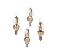 ZYUJIA Lampadine LED E14 8W 800LM,Equivalenti a una lampada alogena da 80W,40pezzi SMD2835 Lampadina a candela a LED,Non Dimmerabile Bianco Freddo 6000K Edison piccole lampadine C35 a vite,4pcs