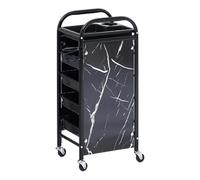 ZYWMZJ Carrello portatile for salone con cassetto e porta asciugacapelli, stazione mobile for salone, spa e studi di tatuaggi carrello portaoggetti(Schwarz)