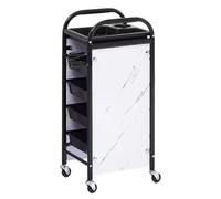 ZYWMZJ Carrello portatile for salone con cassetto e porta asciugacapelli, stazione mobile for salone, spa e studi di tatuaggi carrello portaoggetti(Weiß)