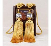 ZYWUOY 2 pezzi Fermacravatte di lusso per tende, fermatende in corda con nappa, fermatende con perline e decorazioni a sfera