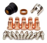 ZYWUOY Kit di materiali di consumo per torcia da taglio al plasma per serie IPT-60, PT-60, IPT-40, PT-40 - Punta ugello da 1,0 mm, elettrodo, cappuccio di schermatura, colonna e per anello vortice