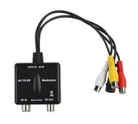 ZYWUOY Modulatore da AV a RF, convertitore VHF NTSC CH3 con controllo PLL per sistemi TV via cavo, nero modello M03