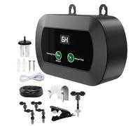 ZYWUOY Umidificatore automatico per terrario con timer e ugello regolabile a 360 gradi per rettili, vivarium serra, silenzioso, nero