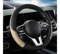 ZYXDMMJH Coprivolante Auto per Renault Kangoo II Express Maxi 2013-2019 2020 2021, Antiscivolo Inodore Traspirante in Pelle Microfibra Copri Volante Accessori Auto Interno,Beige
