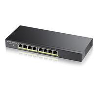 Zyxel 8-porte Gigabit PoE Switch | Gestione Smart | Montaggio a parete/da tavolo e senza ventola | 8 porte PoE+ con budget da 70 W | VLAN, IGMP, QoS | Garanzia a vita [GS1900-8HP]