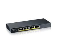 Zyxel 8-porte Gigabit PoE Switch | Gestione Smart | Montaggio a parete/da tavolo e senza ventola | 8 porte PoE+ con budget da 70 W | VLAN, IGMP, QoS | Garanzia a vita [GS1900-8HP]