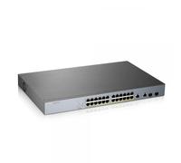 Zyxel Switch PoE+ gestito intelligente Gigabit a 24 porte | Budget da 375 Watt | 2 porte combo Gigabit | Gestione cloud Nebula | Lungo raggio [GS1350-26HP]