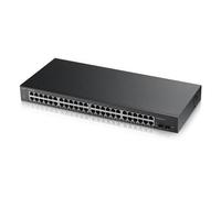 Zyxel 48-porte Gigabit Switch | Gestione Smart | Montaggio in rack con 2 porte SFP | VLAN, IGMP, QoS | Garanzia a vita [GS1900-48]