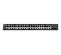 Zyxel 48-porte Gigabit PoE Switch | Gestione Smart | Montaggio in rack | 48 porte PoE+ con budget da 170 W e 2 porte SFP | VLAN, IGMP, QoS| Garanzia a vita [GS1900-48HP]